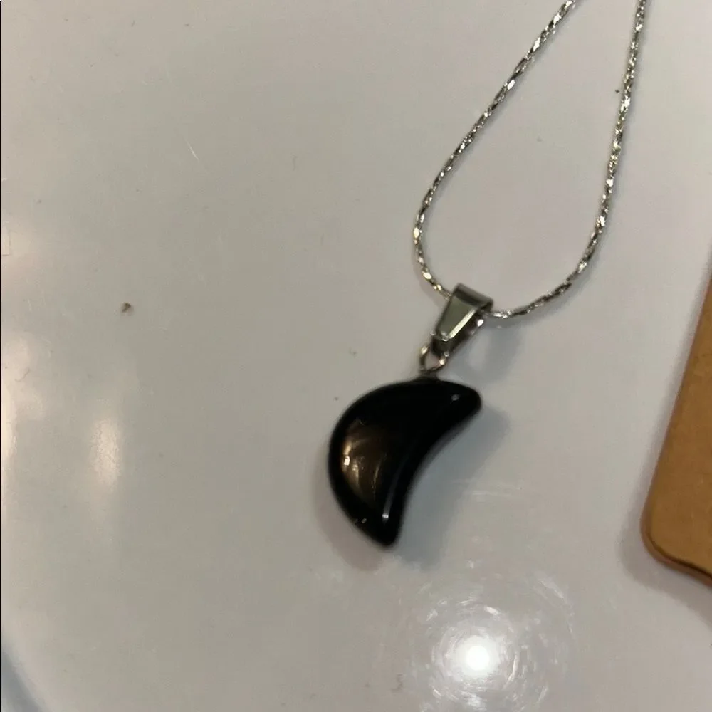 Obsidian Pendant Necklace - Picture 2 of 2